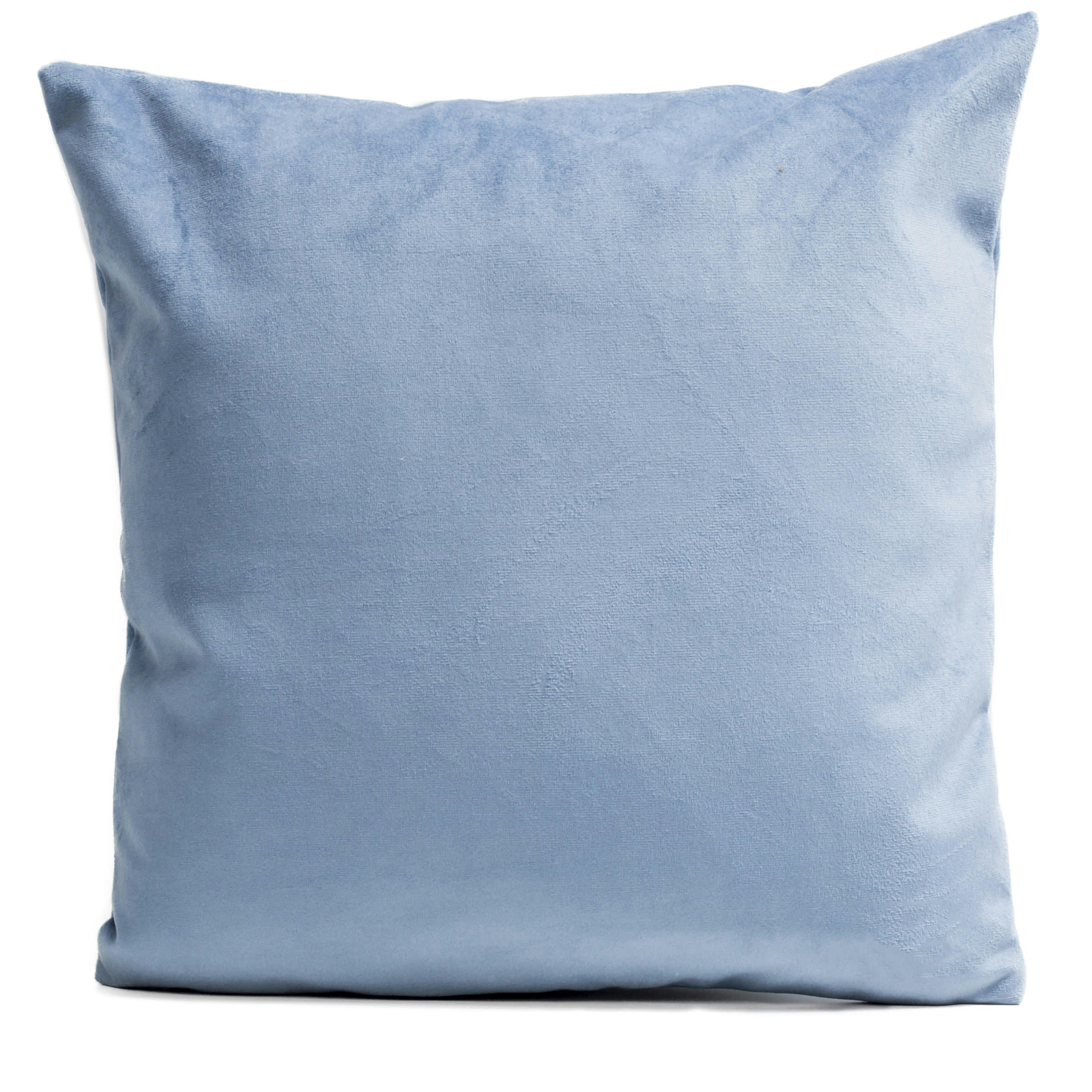 - Coussin uni suédine bleu 40x40cm