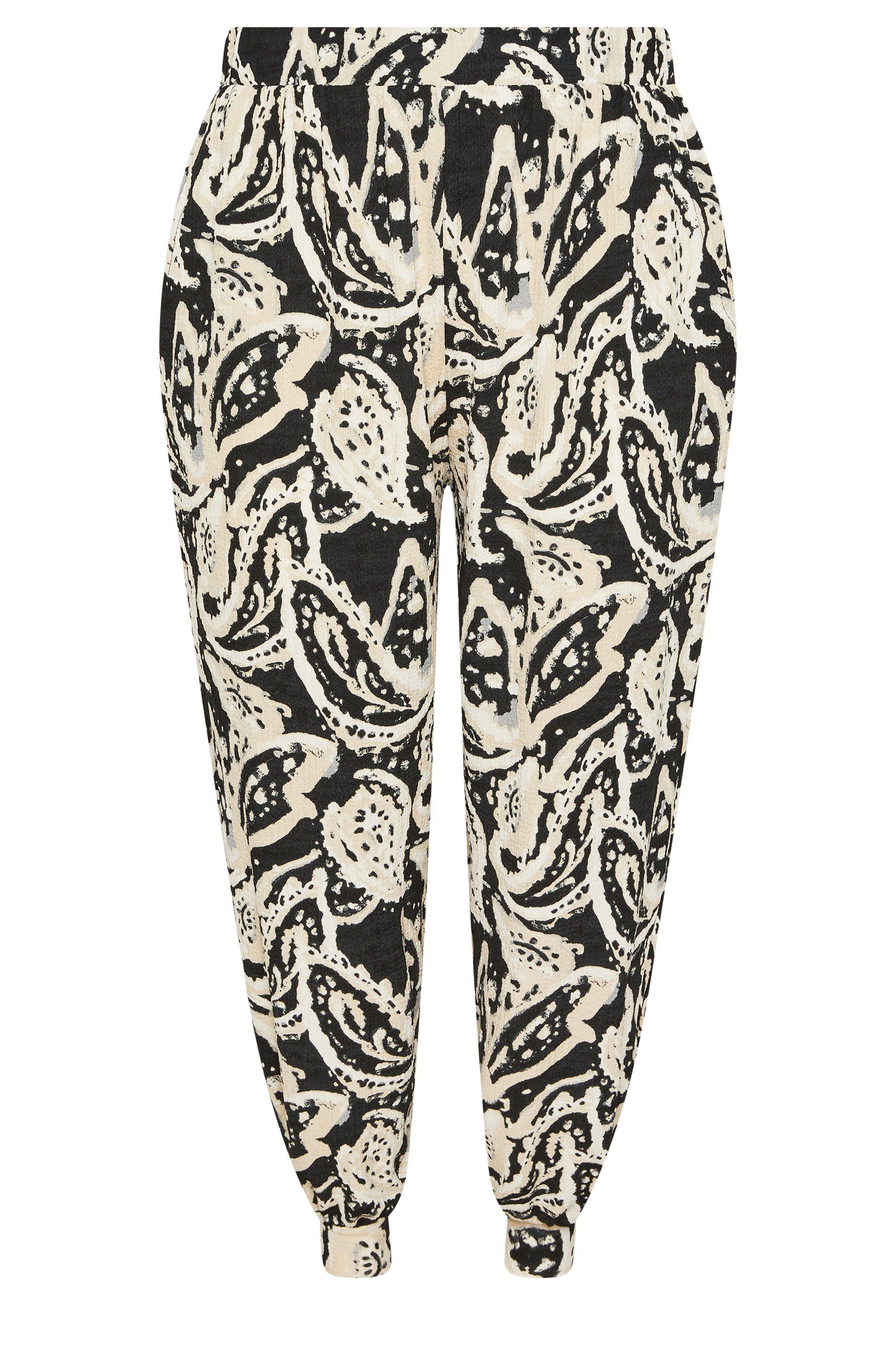 Yours Paisley Cuffed Harem Trousers