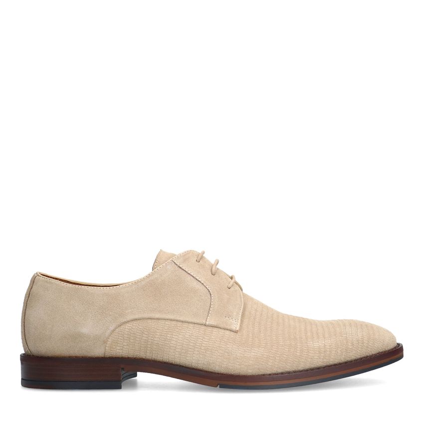 Manfield Taupe suède veterschoenen