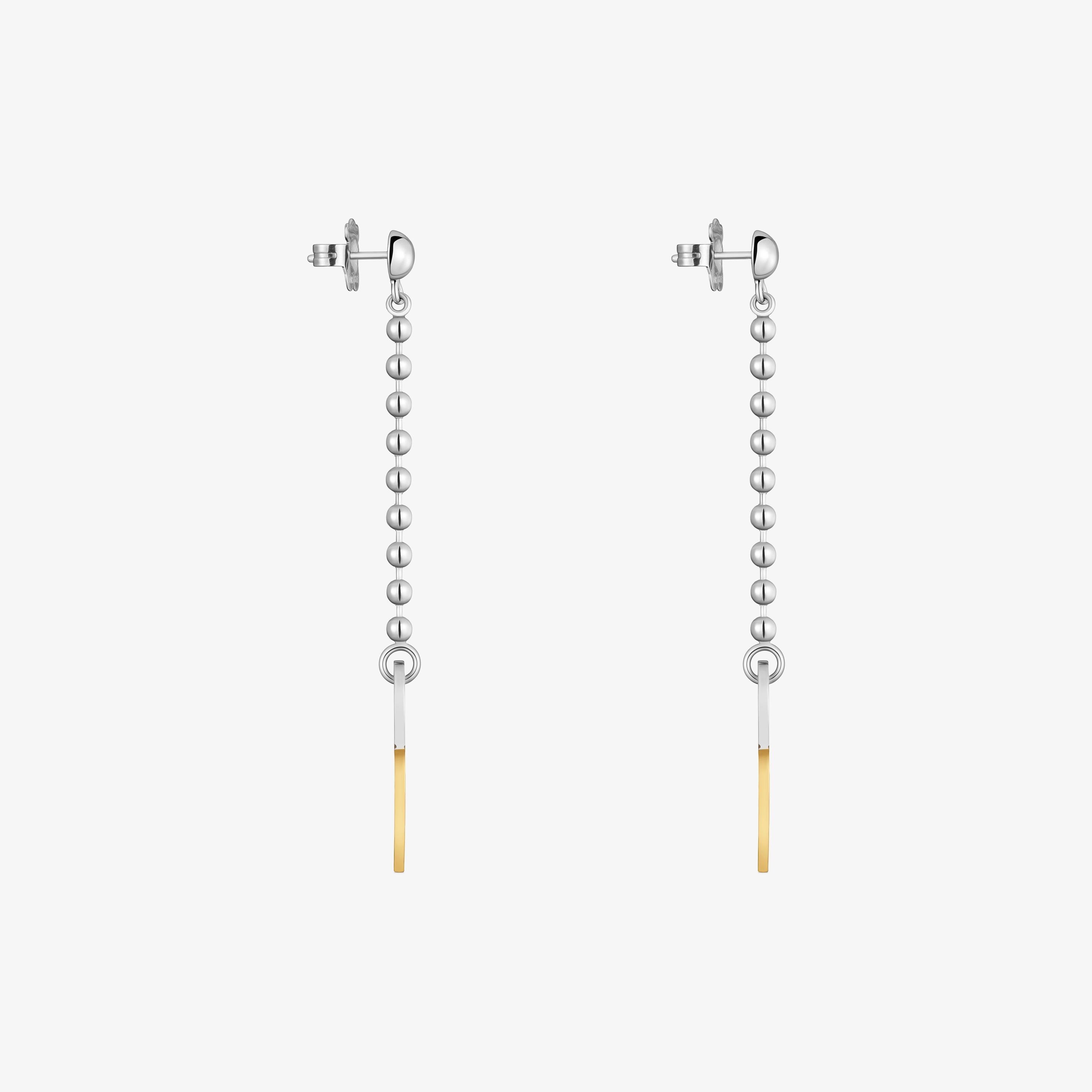 Pendientes largos de acero bicolor motivo corazón TOUS Charming
