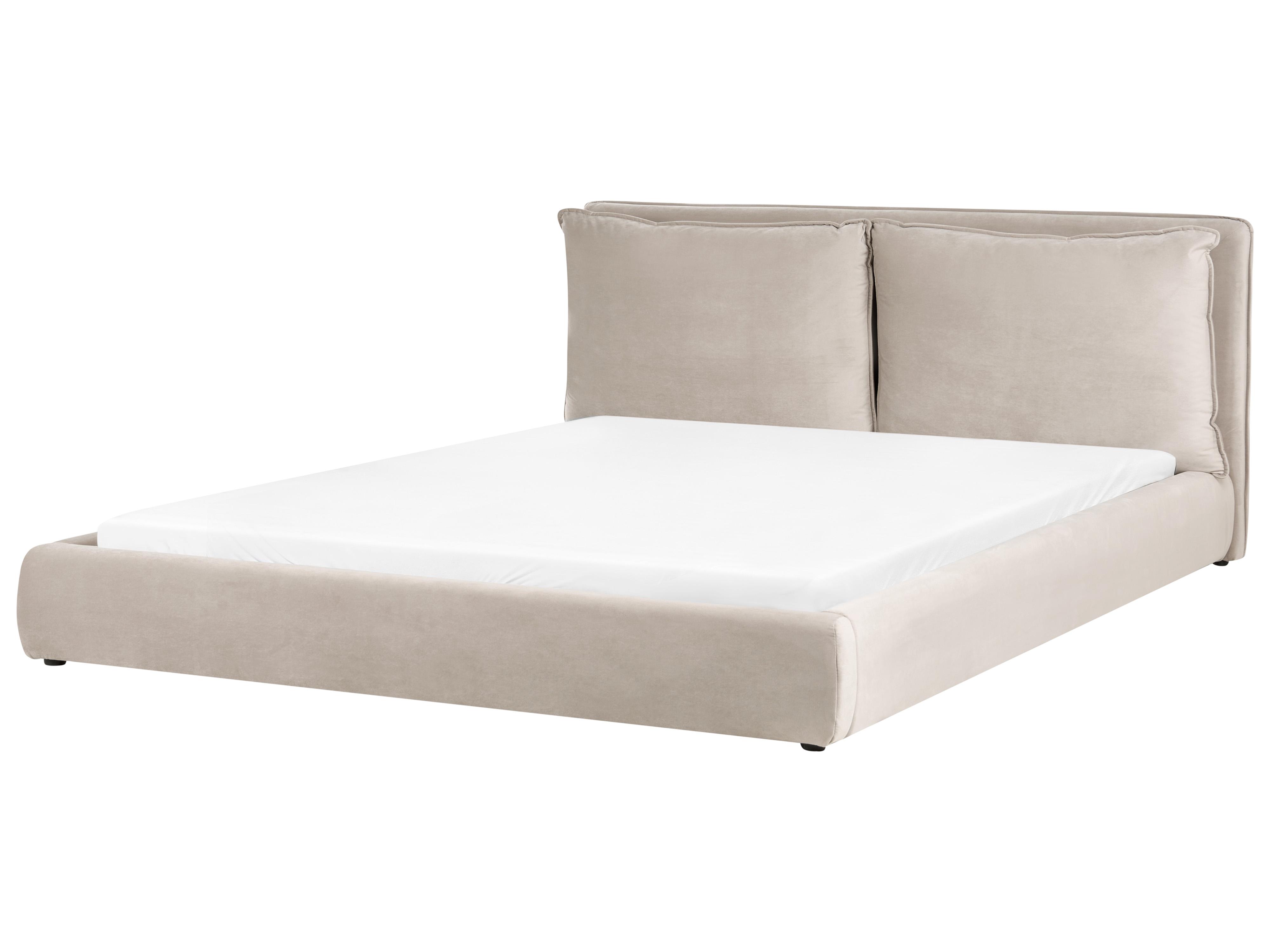 Waterbed Velvet BAJONNA 180 x 200 cm (EU Super King) Taupe