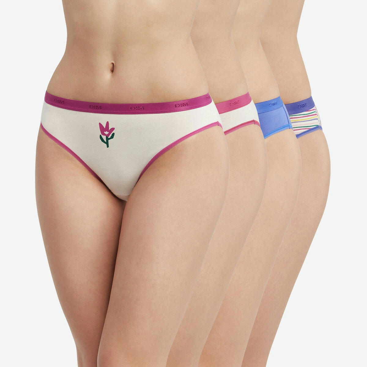 Lot de 4 slips en coton Pocket