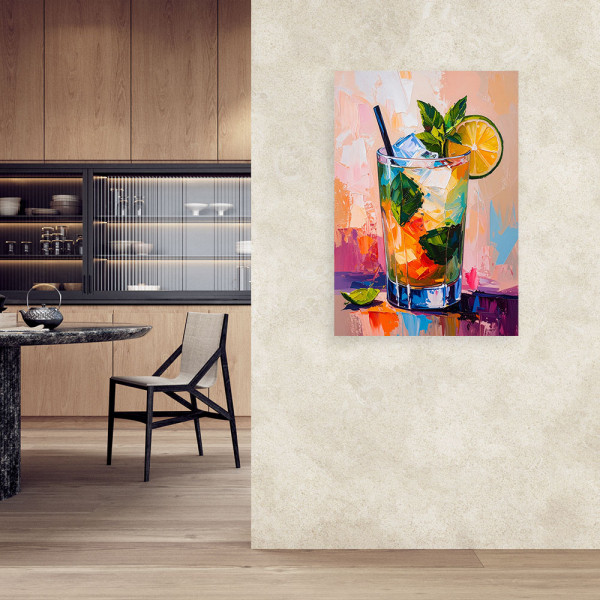 Obraz do kuchni baru jadalni, Mohito Koktajl Limonka 20x30