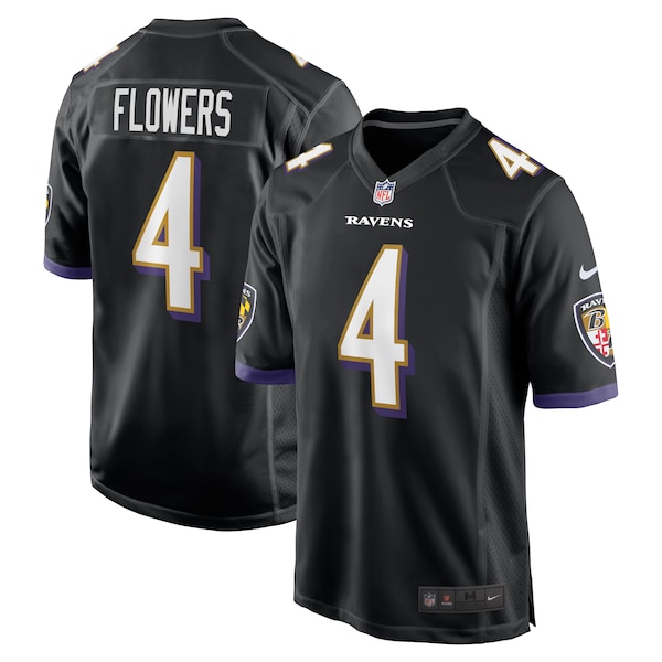 Zay Flowers Baltimore Ravens Nike Team Game Jersey - Black/White