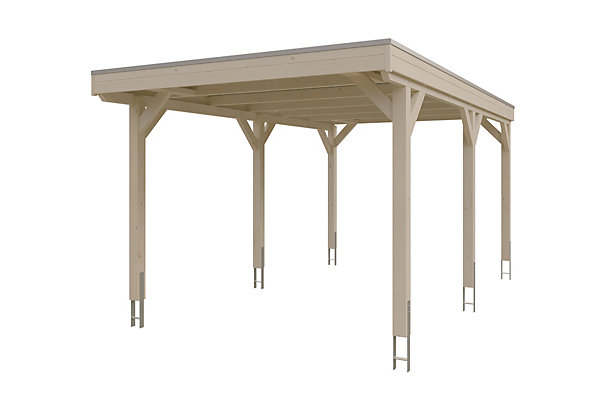 Carport SKAN HOLZ Grunewald 321 x 554 cm planches de toit et EPDM, non traité