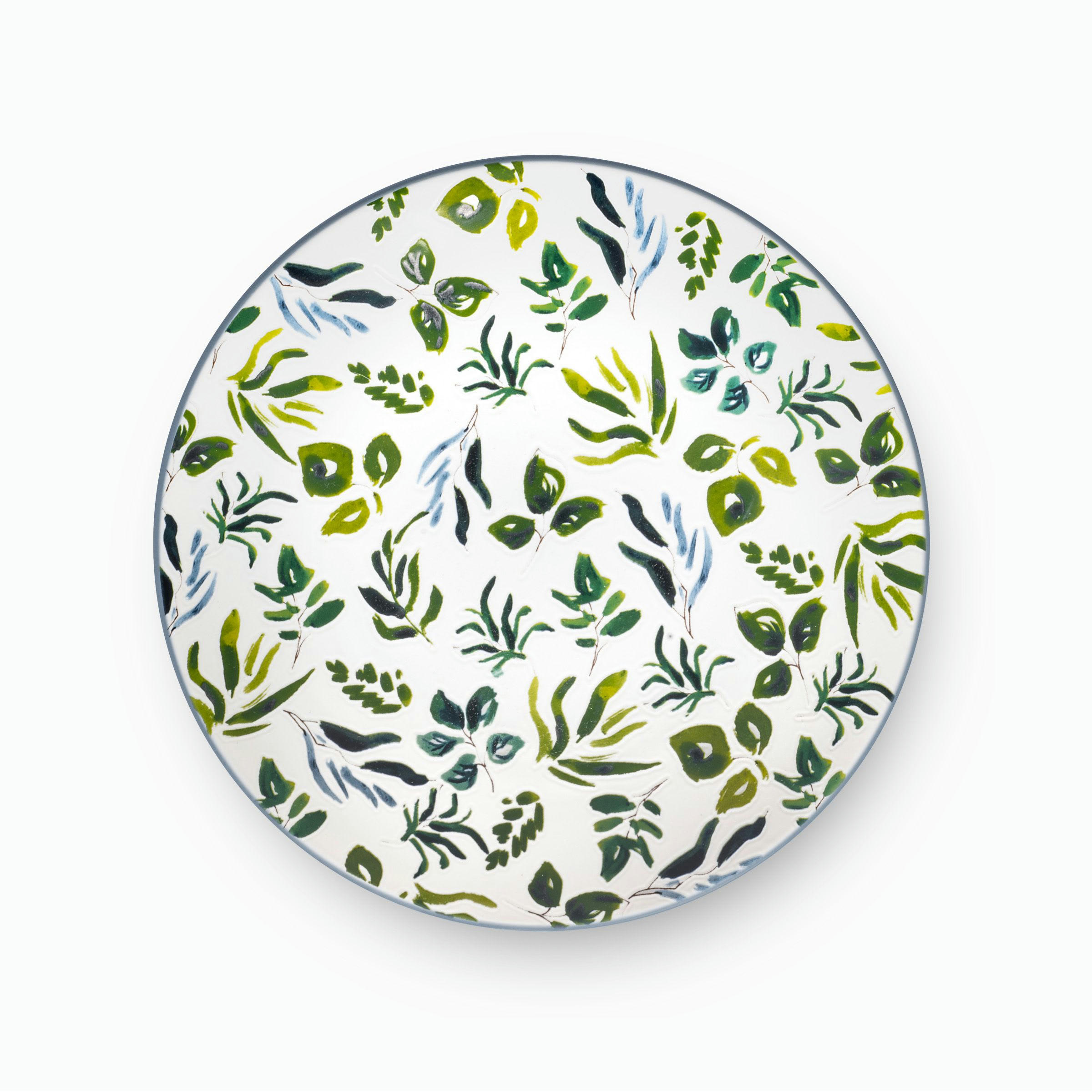 SYRACUSE - Service vaisselle en Grès Crème/Vert