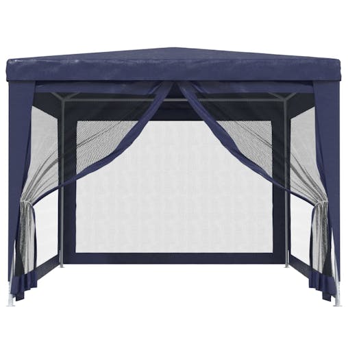 NNEVL Party Tent with 4 Mesh Sidewalls Blue 3x4 m HDPE