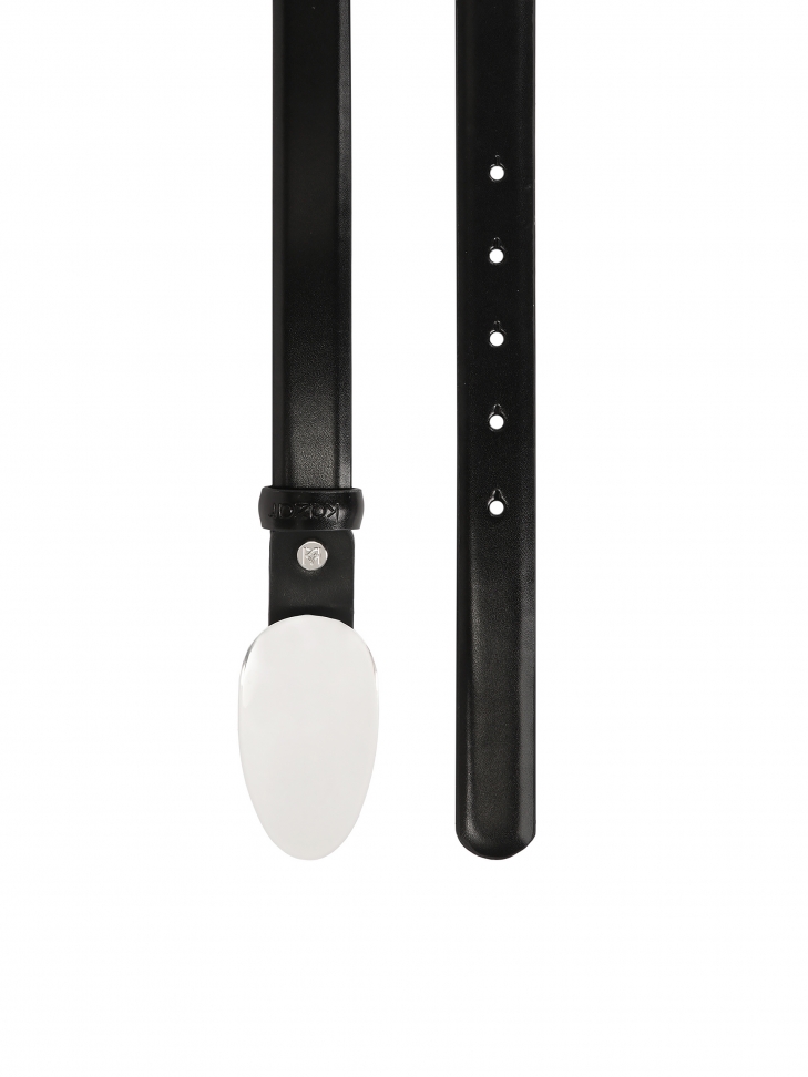 Black belt with large metal buckle