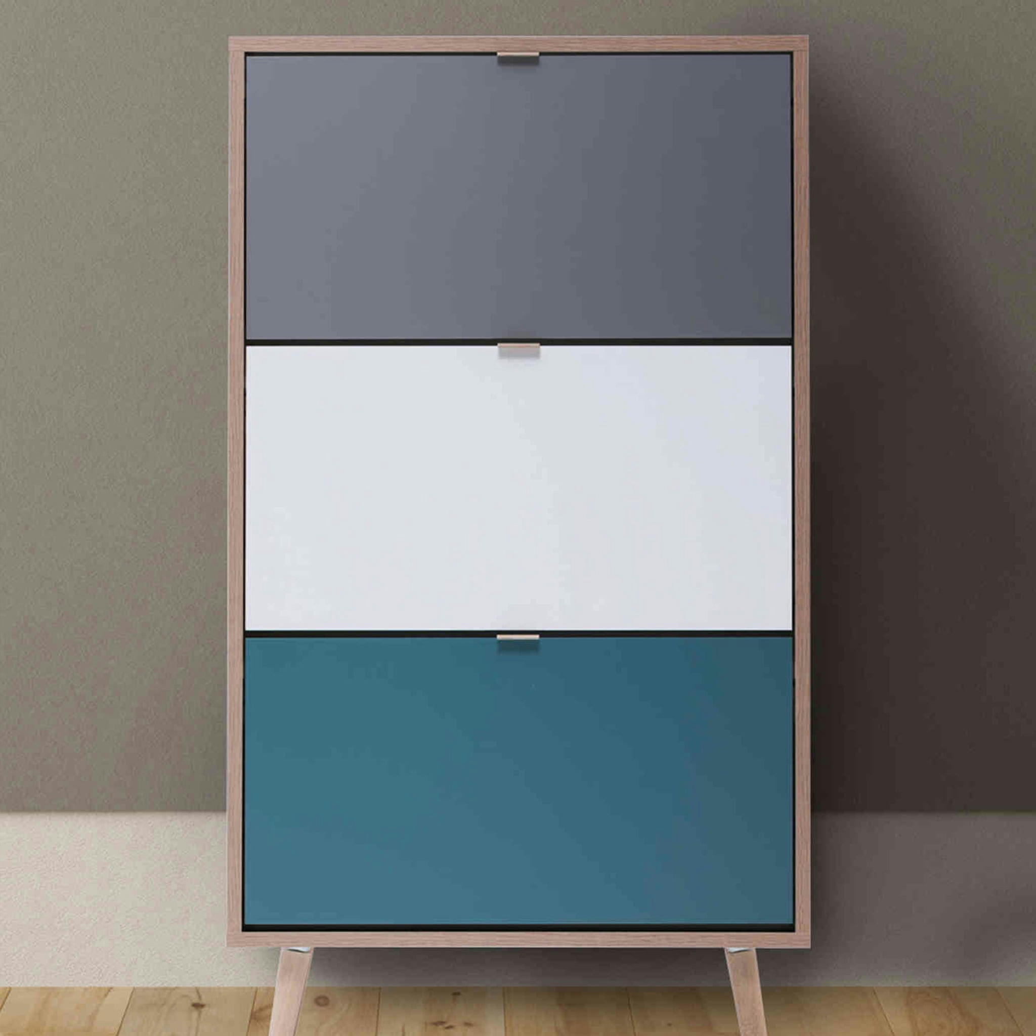 - Meuble à chaussures tricolore entre 12 et 22 paires