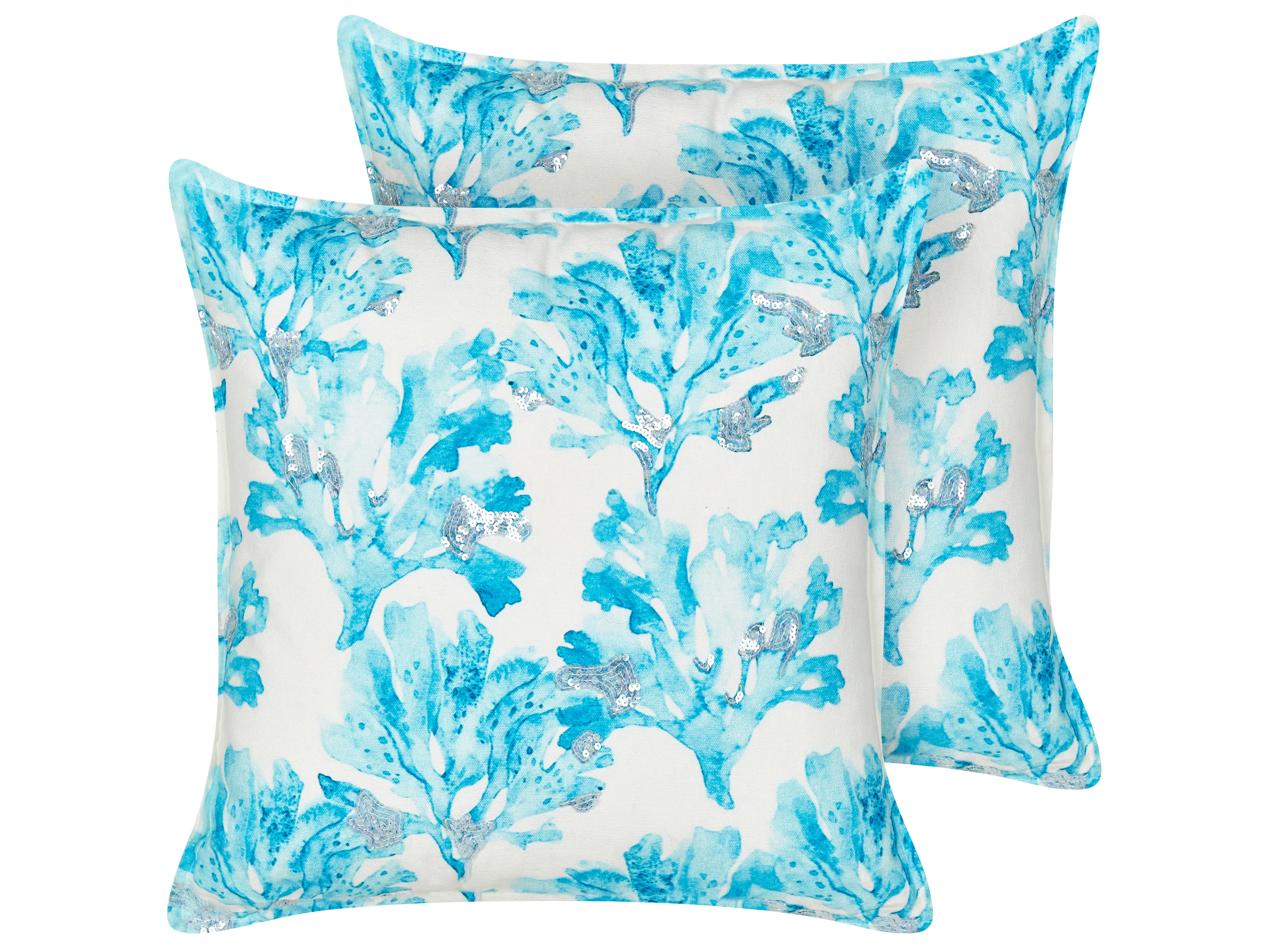 Throw Cushion ROCKWEED Cotton 45 x 45 cm White Floral Pattern