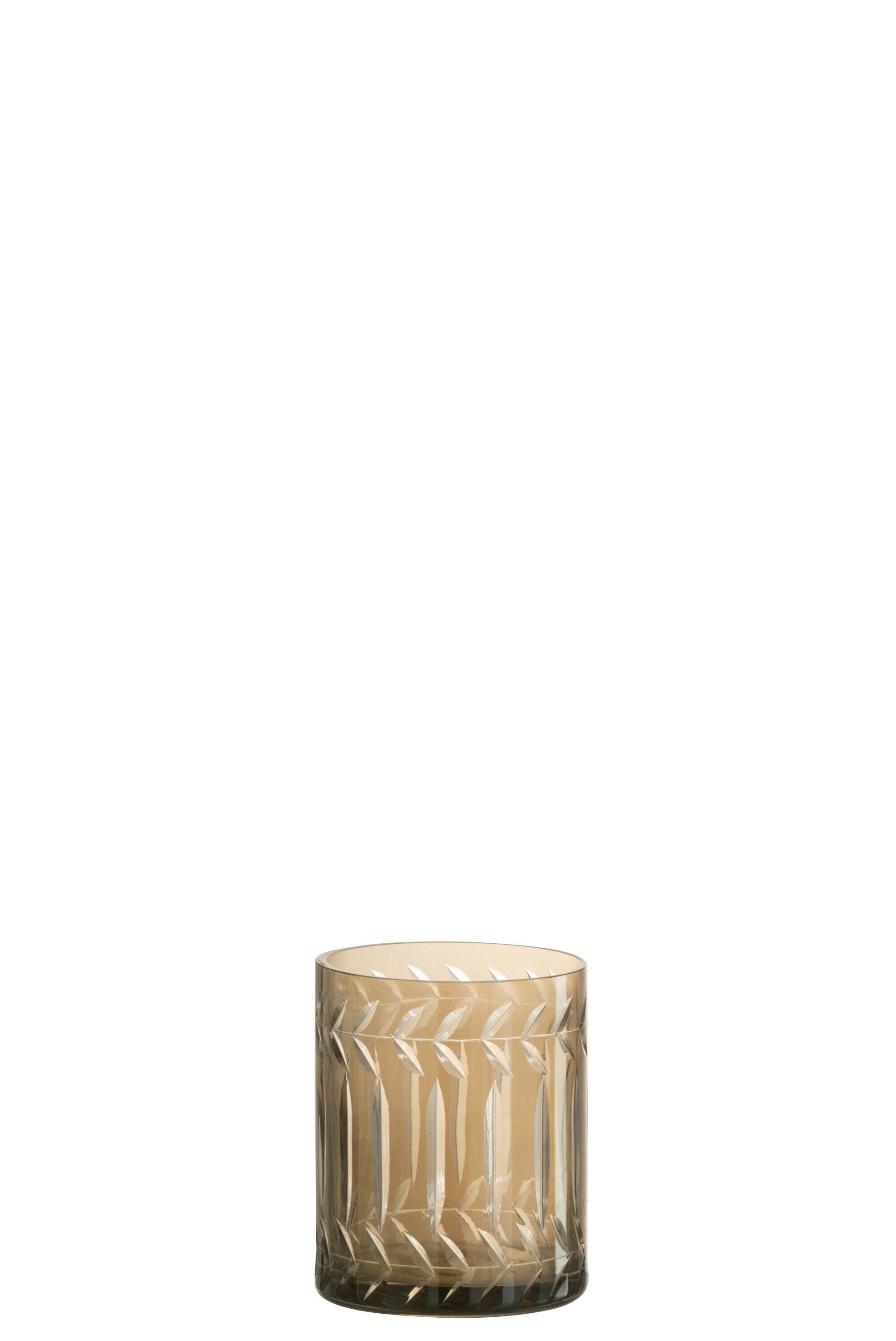 J-Line windlicht Tak - glas - grijs - 6 stuks