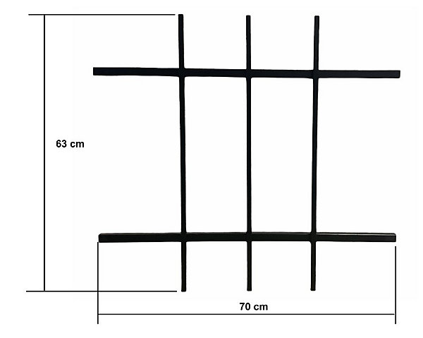 Grille de Defense DISTRI pour Fenetre H 75 cm x L 60 cm (côte tableau)