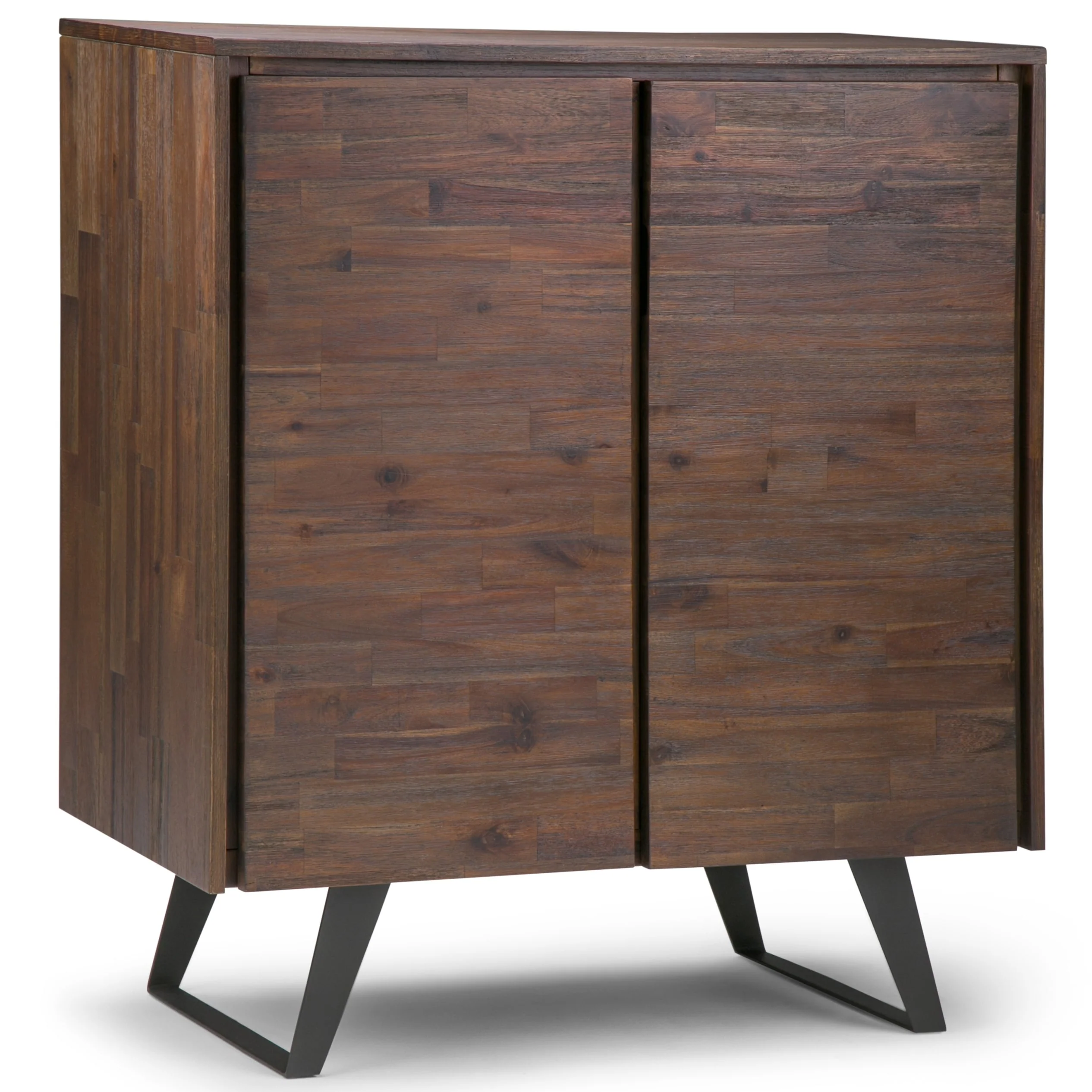 WYNDENHALL Mitchell SOLID WOOD and Metal 39 inch Wide Modern Industrial Medium Storage Cabinet - 39w x 17d x 42 h