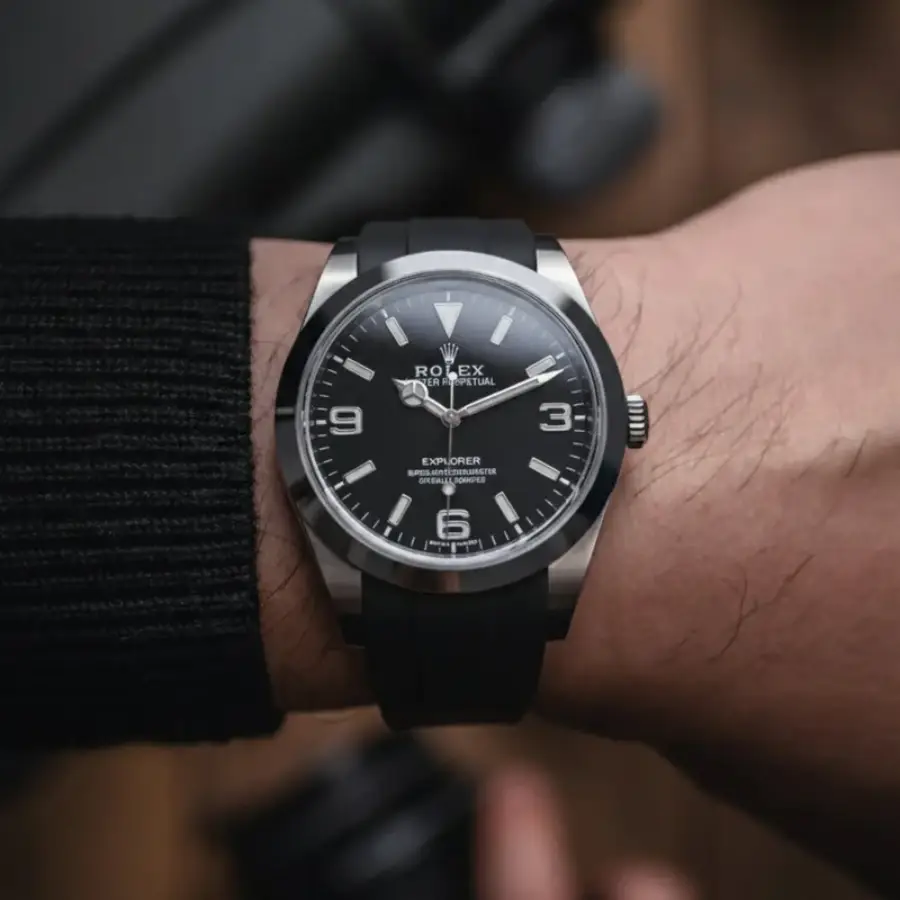 Rolex – Explorer I –  Rubber Strap – Black