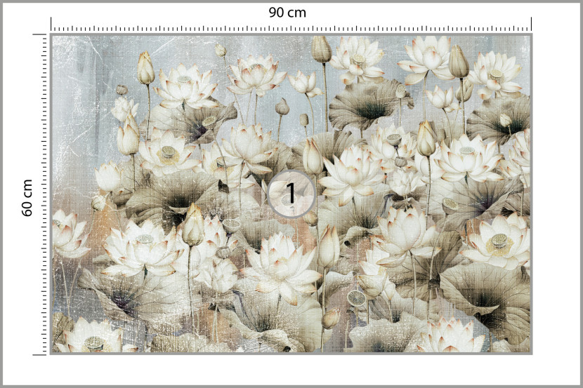 Fototapeta Kwiaty i Liście Lotosu 90x60cm