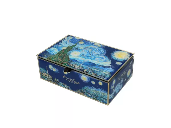 Szkatułka szlana na biżuterię 15 cm Carmani - V. van Gogh, Gwiaździsta Noc 33.195-9021