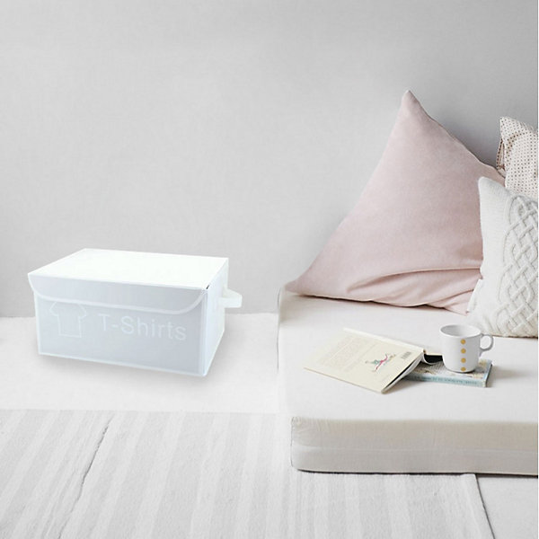 Lot de 4 boîtes de rangement blanc avec couvercle 100% nylon - SPACE