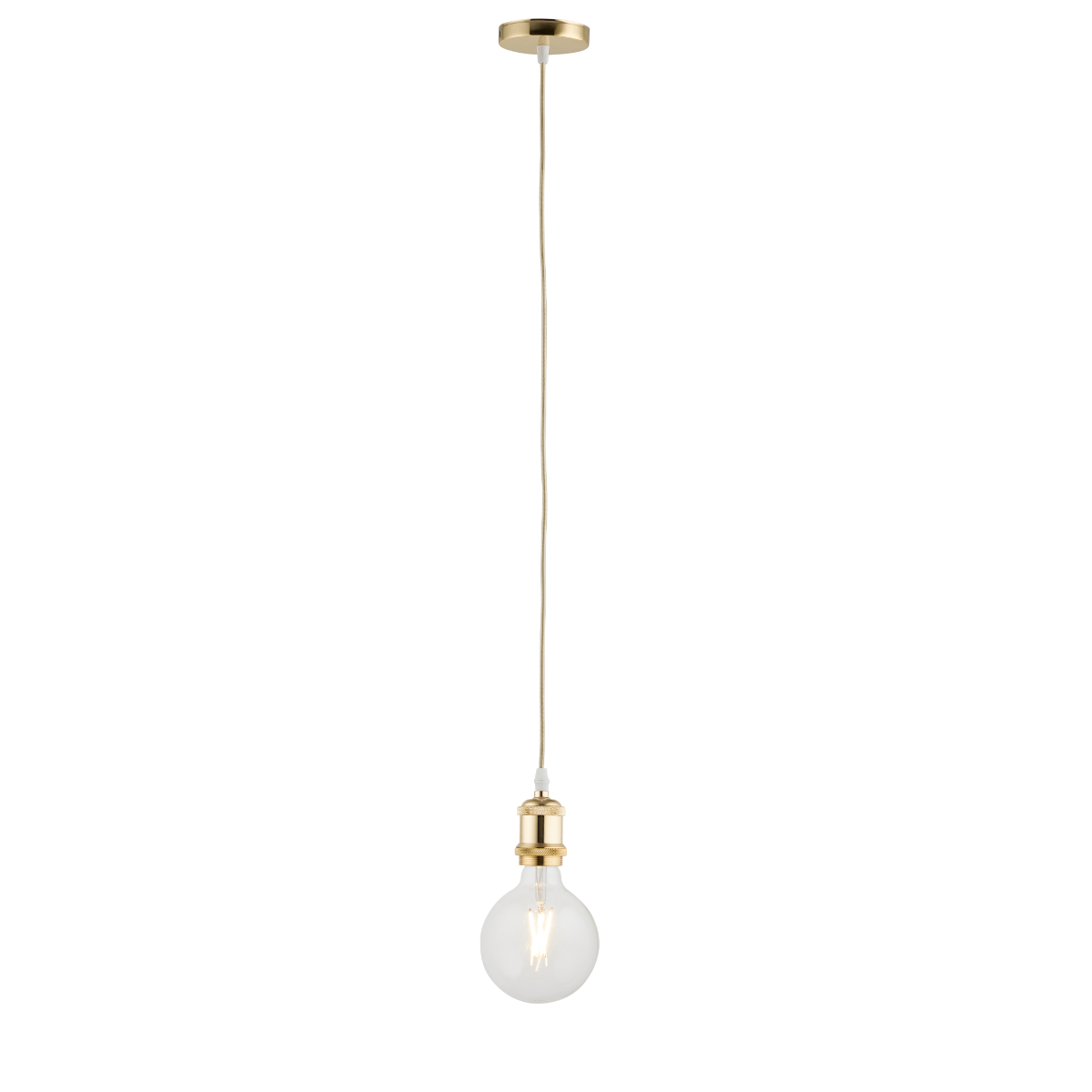 Lighto | Pendel Goud | Inclusief Lichtbron Helder | Vintage | 1.5m Snoer | Met Plafondkap