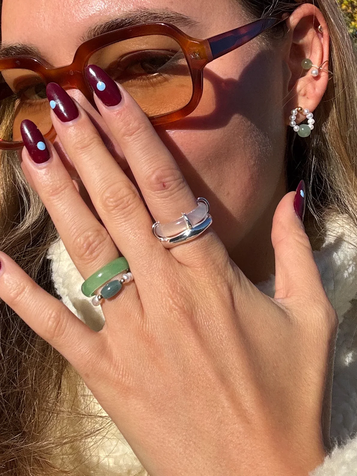 Cove — White Jade Stone Sculpted Ring