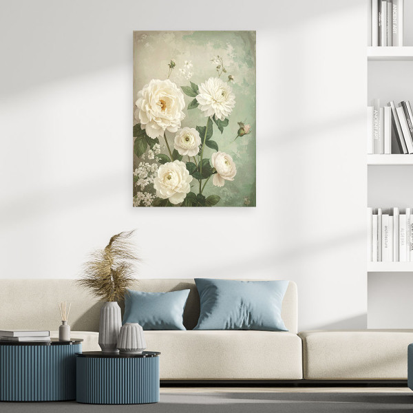 Obraz do salonu sypialni biura, Kwiaty w stylu shabby chic bukiet 20x30