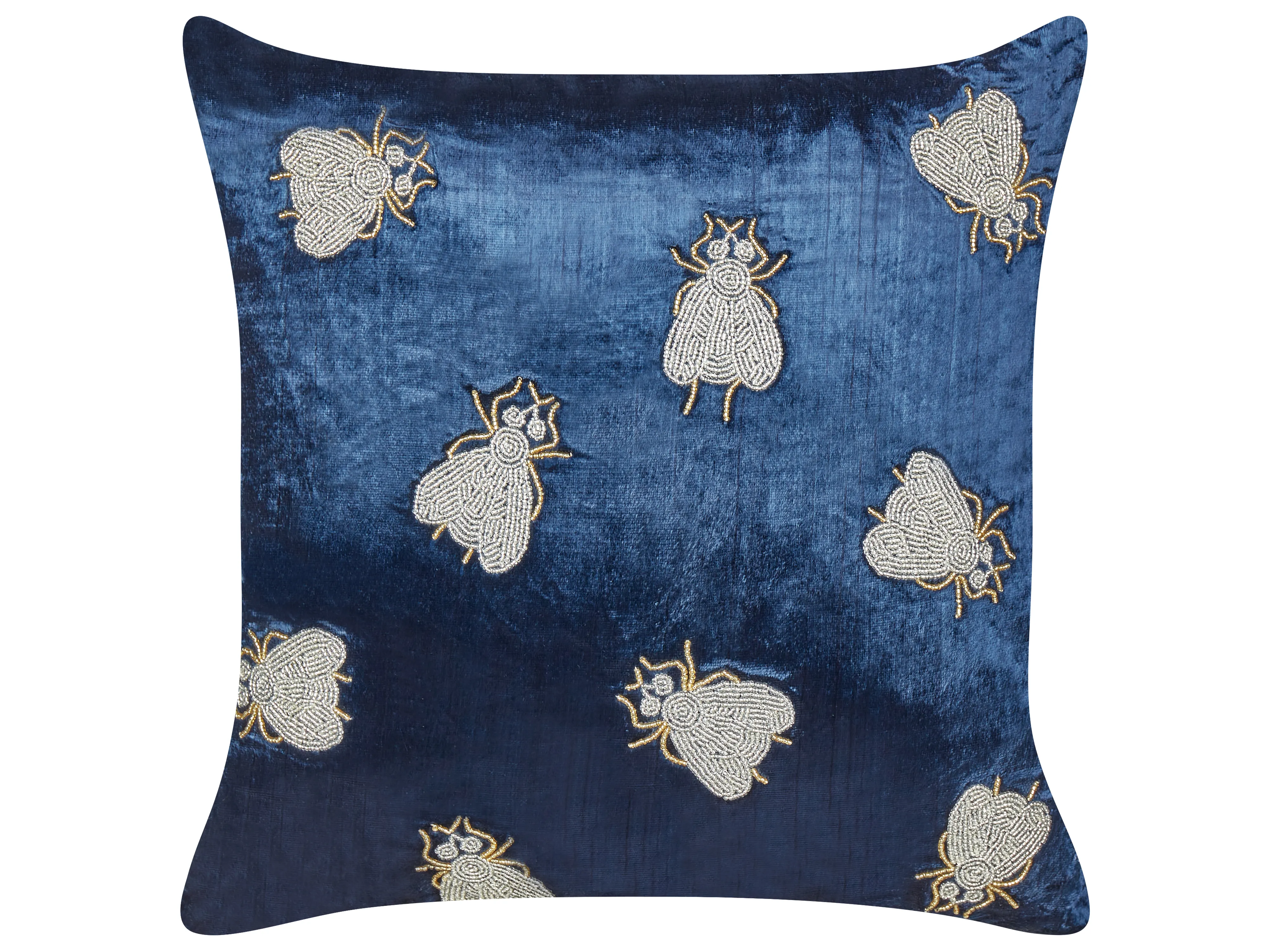 Throw Cushion PENTAS Velvet 45 x 45 cm Navy Blue Animal Pattern