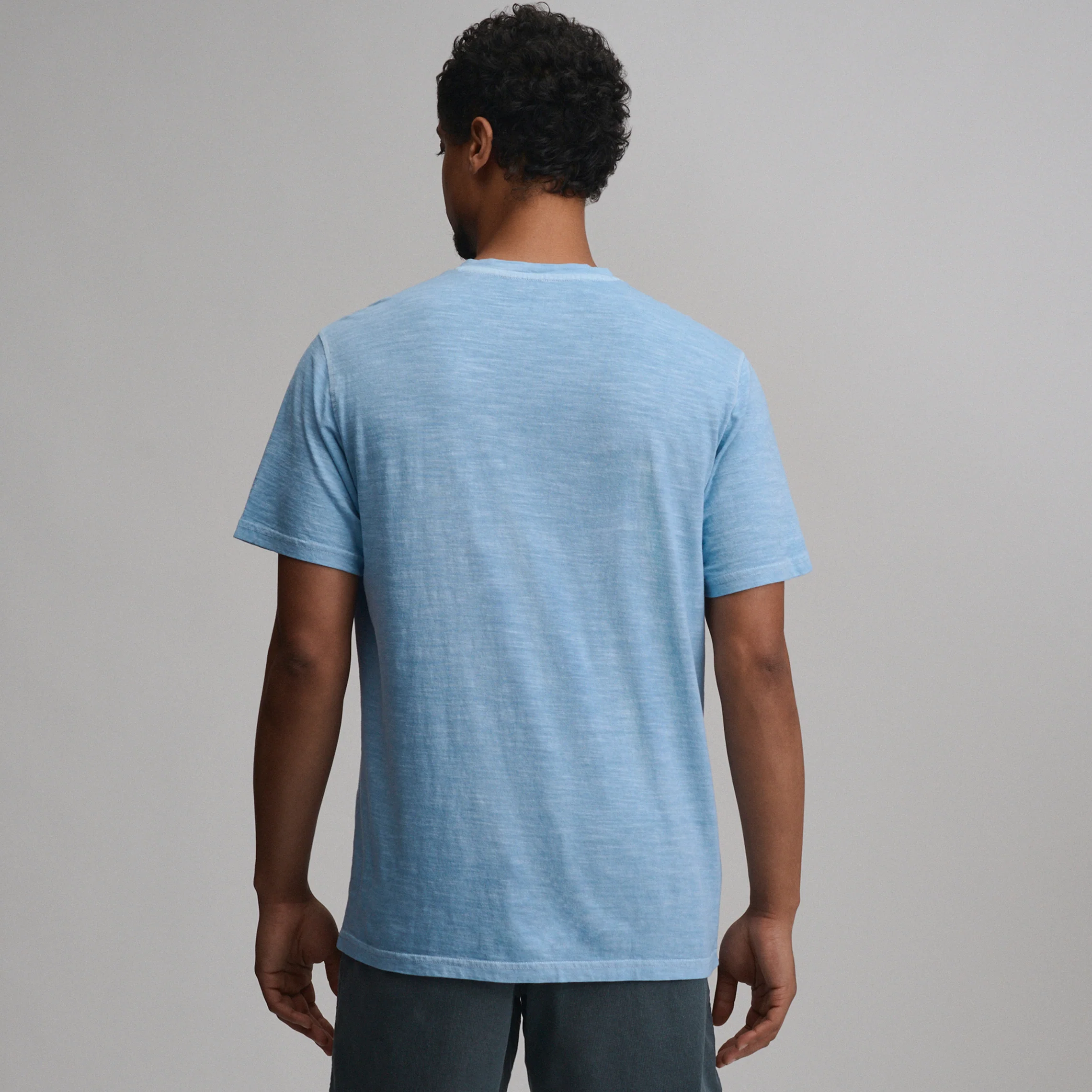 Men's Short-Sleeve Sunwashed Cotton Henley
