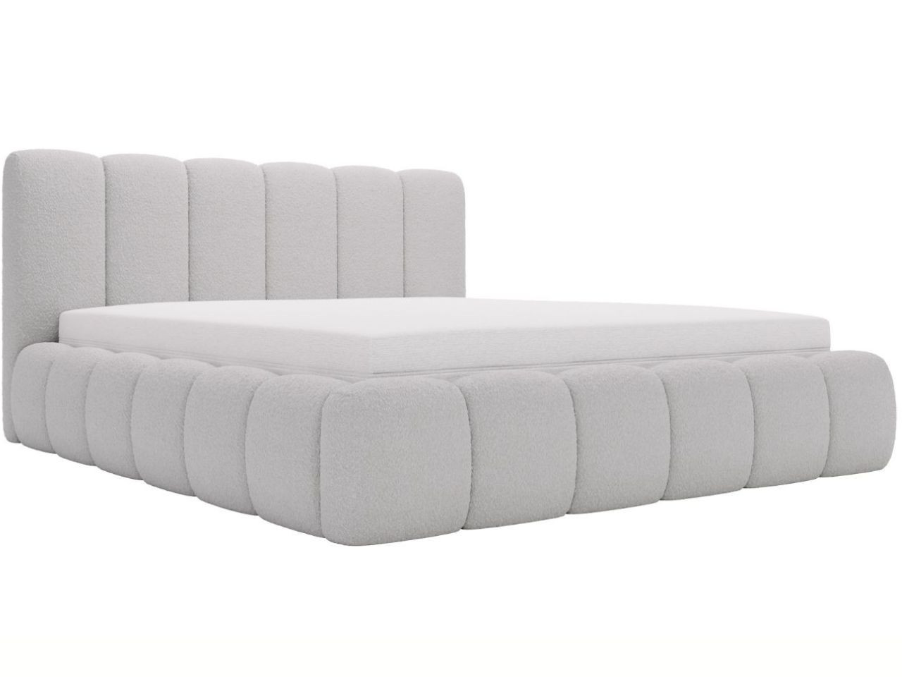 Łóżko tapicerowane CLOUD 120x200 szare w tkaninie Boucle