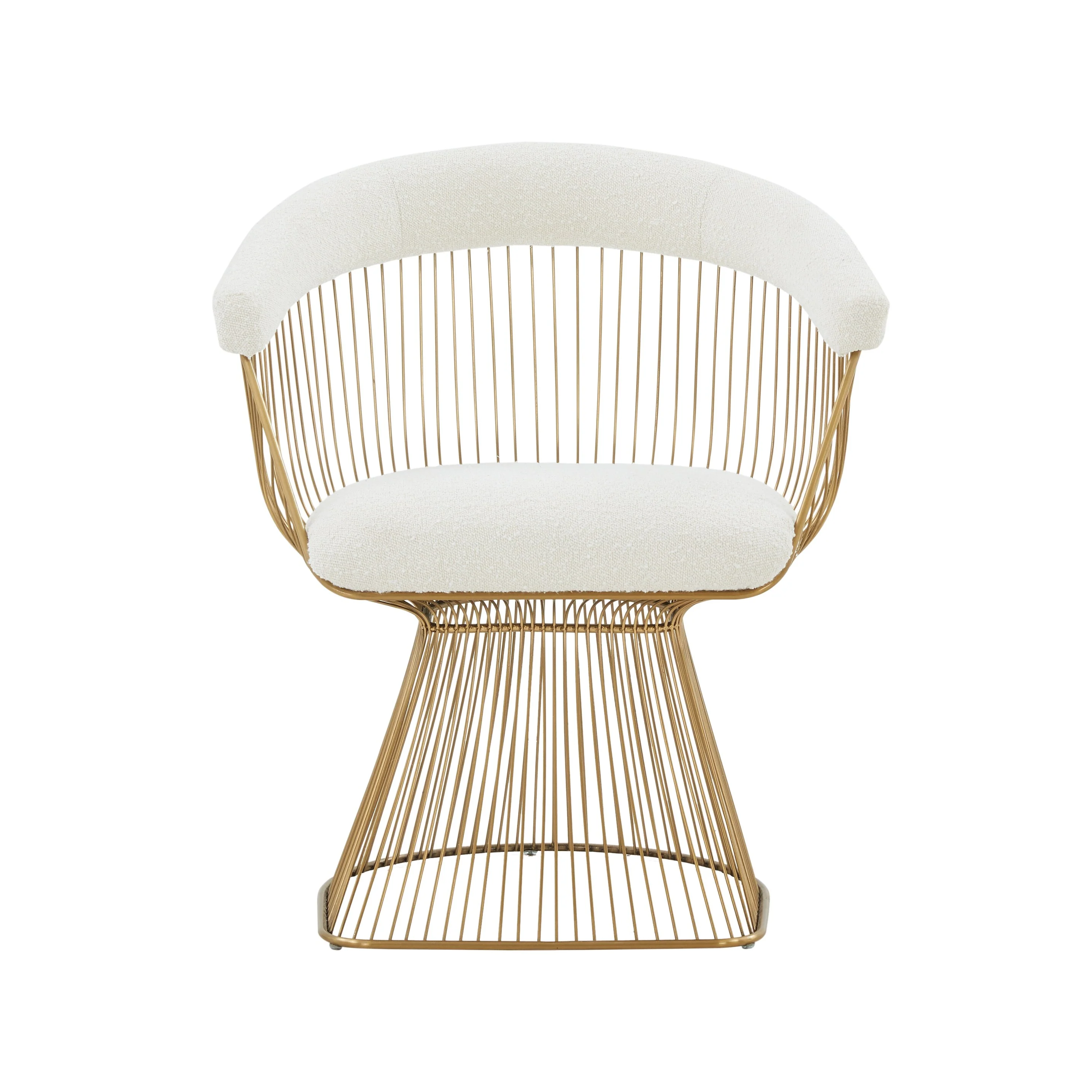 Modrest Chandler Modern White Shepra and Matte Gold Dining Chair