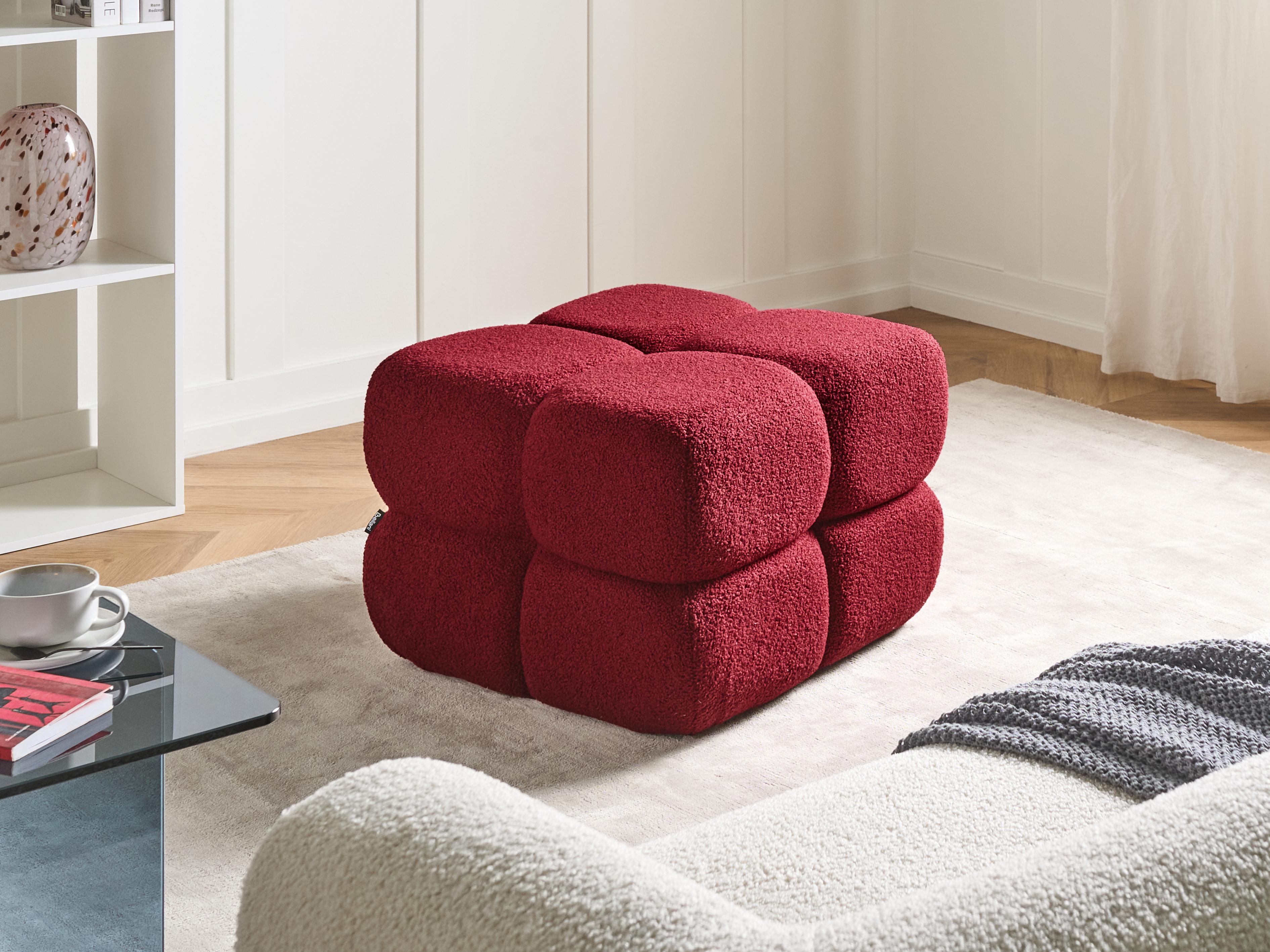 Pouffe CALIENTE Boucle Dark Red