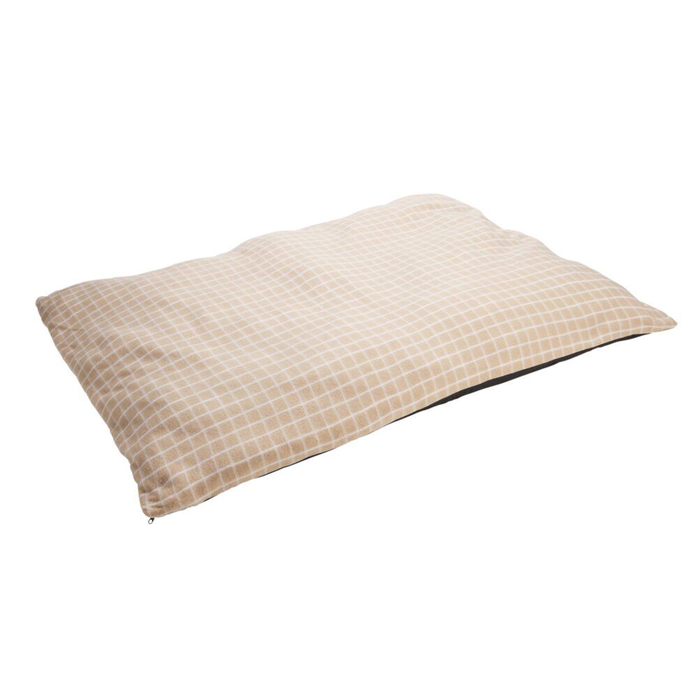 Matelas pour chien coton quadrillage orange et blanc Taille XL 110x80xép8cm