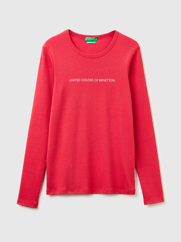 Long sleeve t-shirt with glitter logo