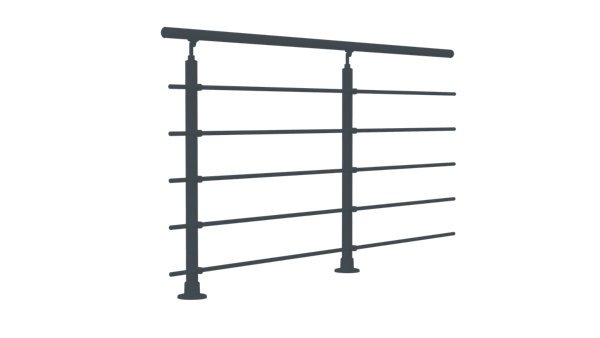 Kit garde-corps pour pose à plat Cala anthracite ral 7017
