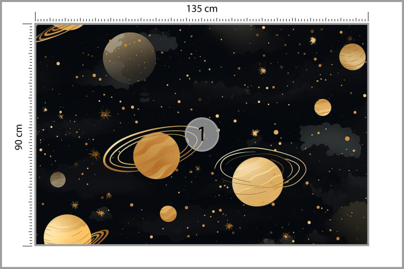 Fototapeta Dla Dzieci PLANETY Kosmos Gwiazdy 135x90cm