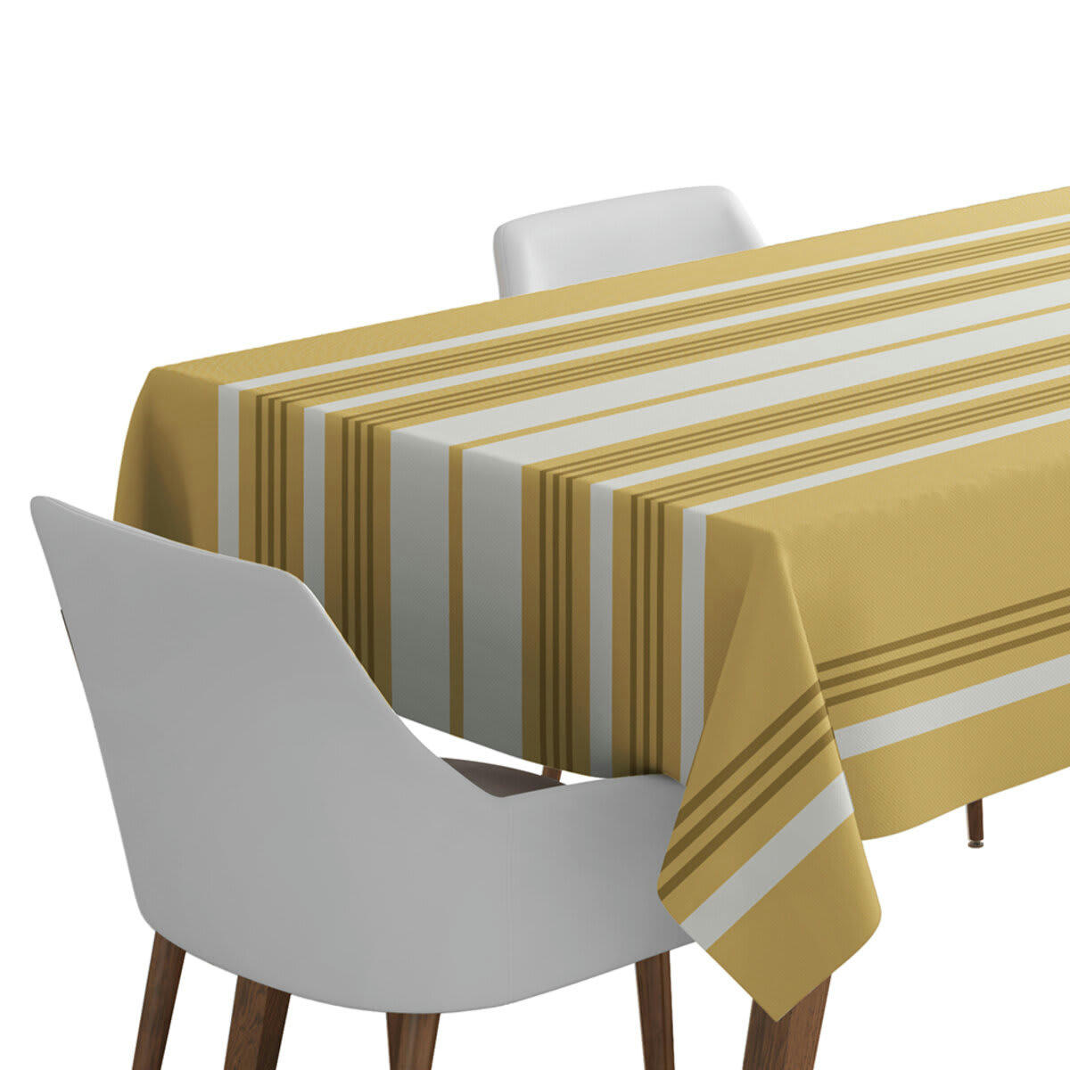 ELIZONDO - Nappe enduite coton jaune 160x160 cm