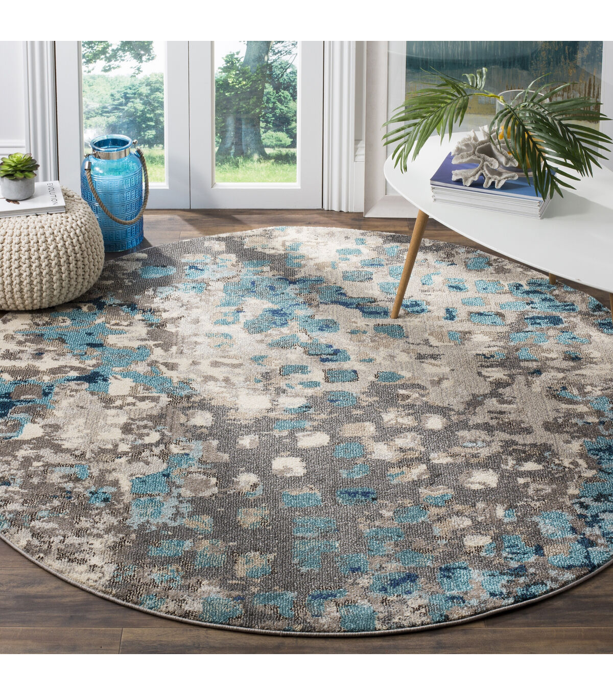 Safavieh Monaco 225 Grey / Lt. Blue 6'7 X 6'7 Round