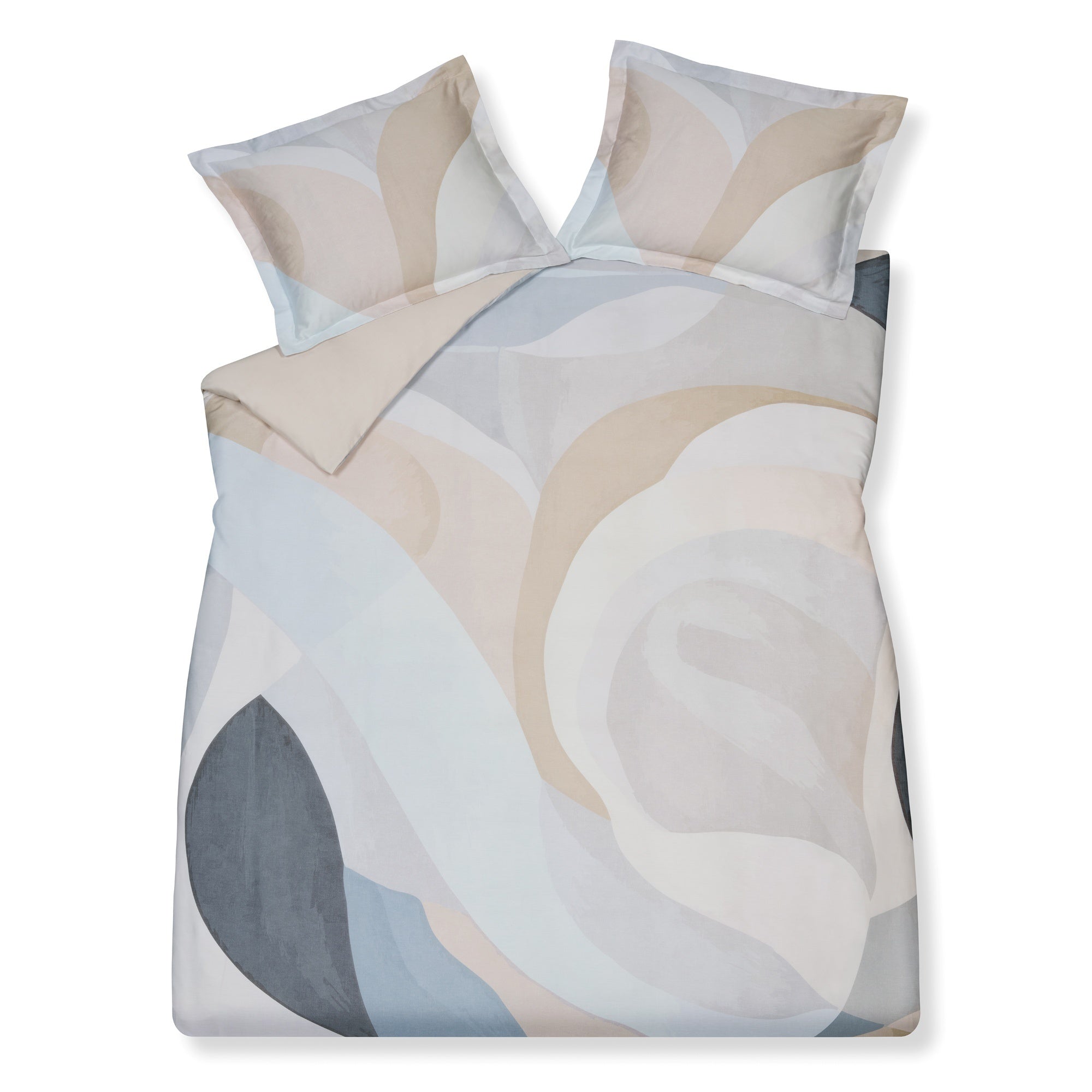 Elements Dekbedovertrek   200 x 200 220 cm   Grijs   Beige   Blauw