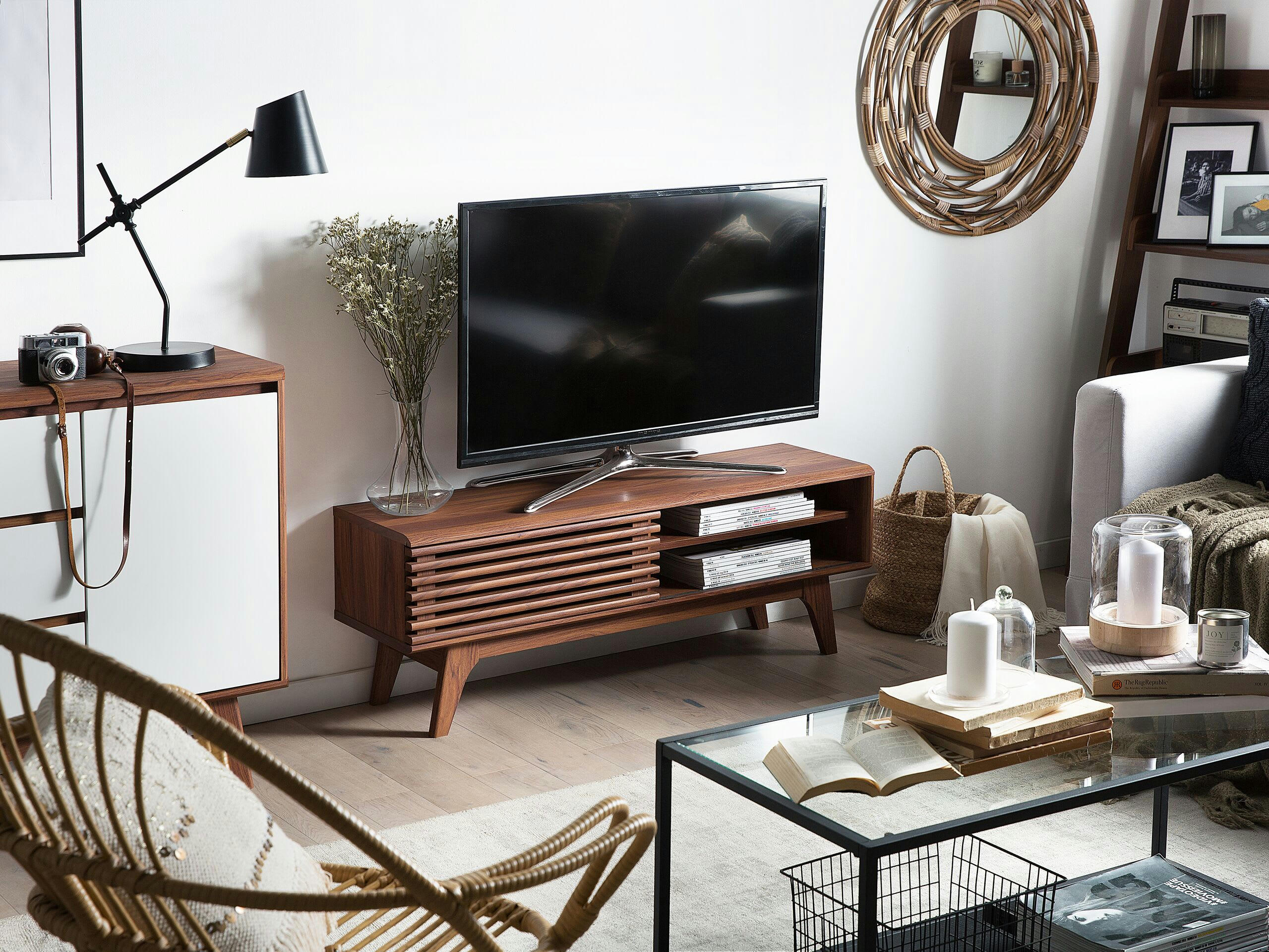 TOLEDO - Meuble TV effet bois foncé