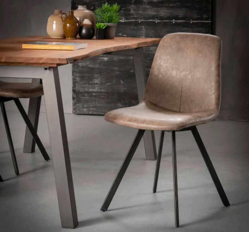 SLIM - Chaise de repas marron vieilli