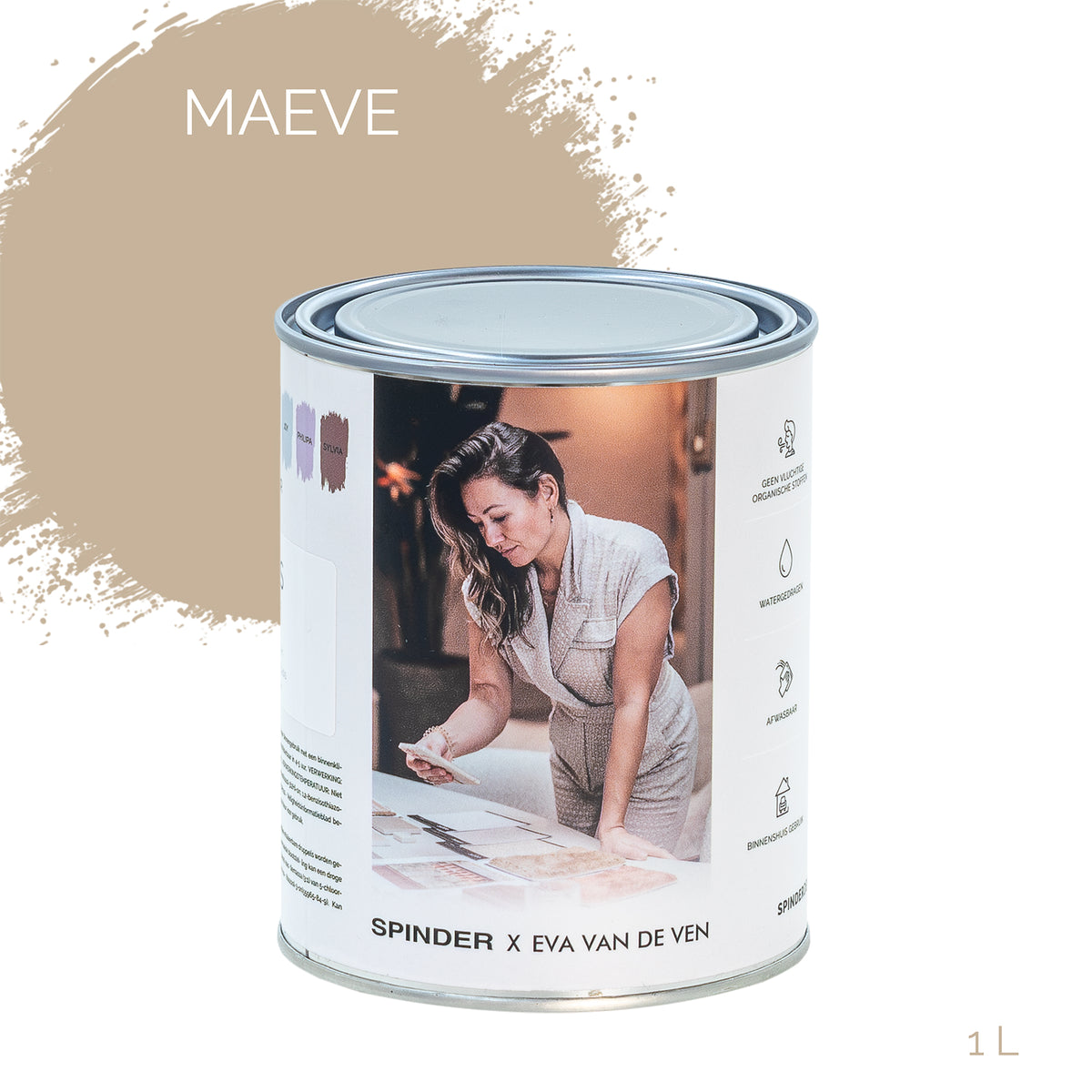 Spinder x Eva van de Ven 1L matte muurverf - Maeve