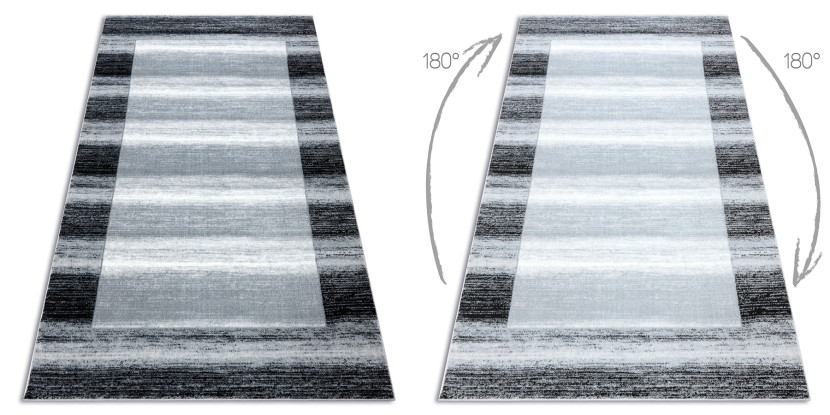 Dywan ARGENT - W9557 Ramka, vintage, linie szary 200x290 cm