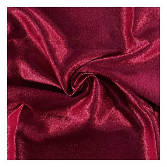 Dark Red Crepe Satin Fabric by the Metre