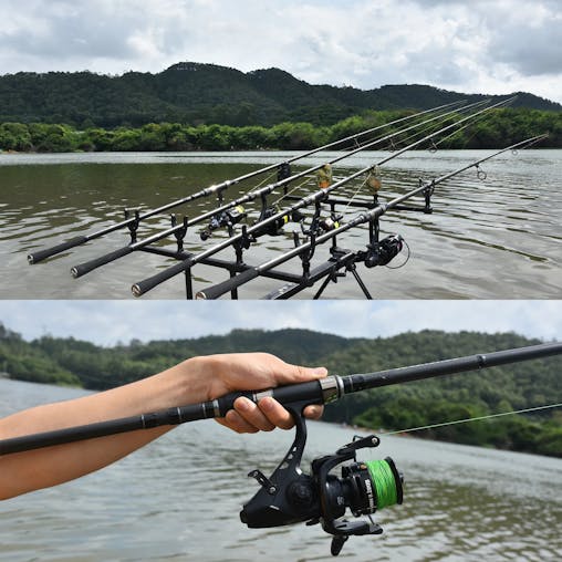 NNEOBA 2-Tips 4.2m Carbon Fiber Carp Fishing Rod Grey