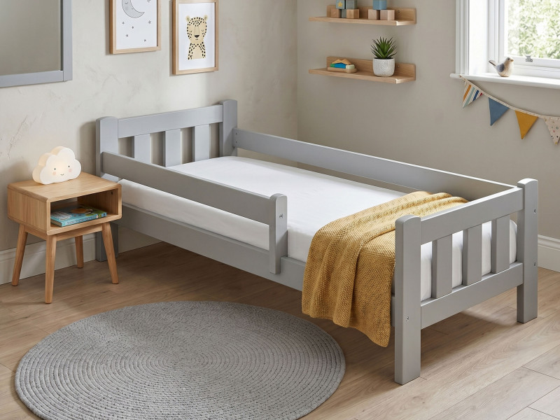 Łóżko Lumi 80x180 drewniane, kolor szary