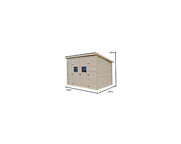 Abri en panneaux 5.41 m² sans plancher Habrita CD2820.02