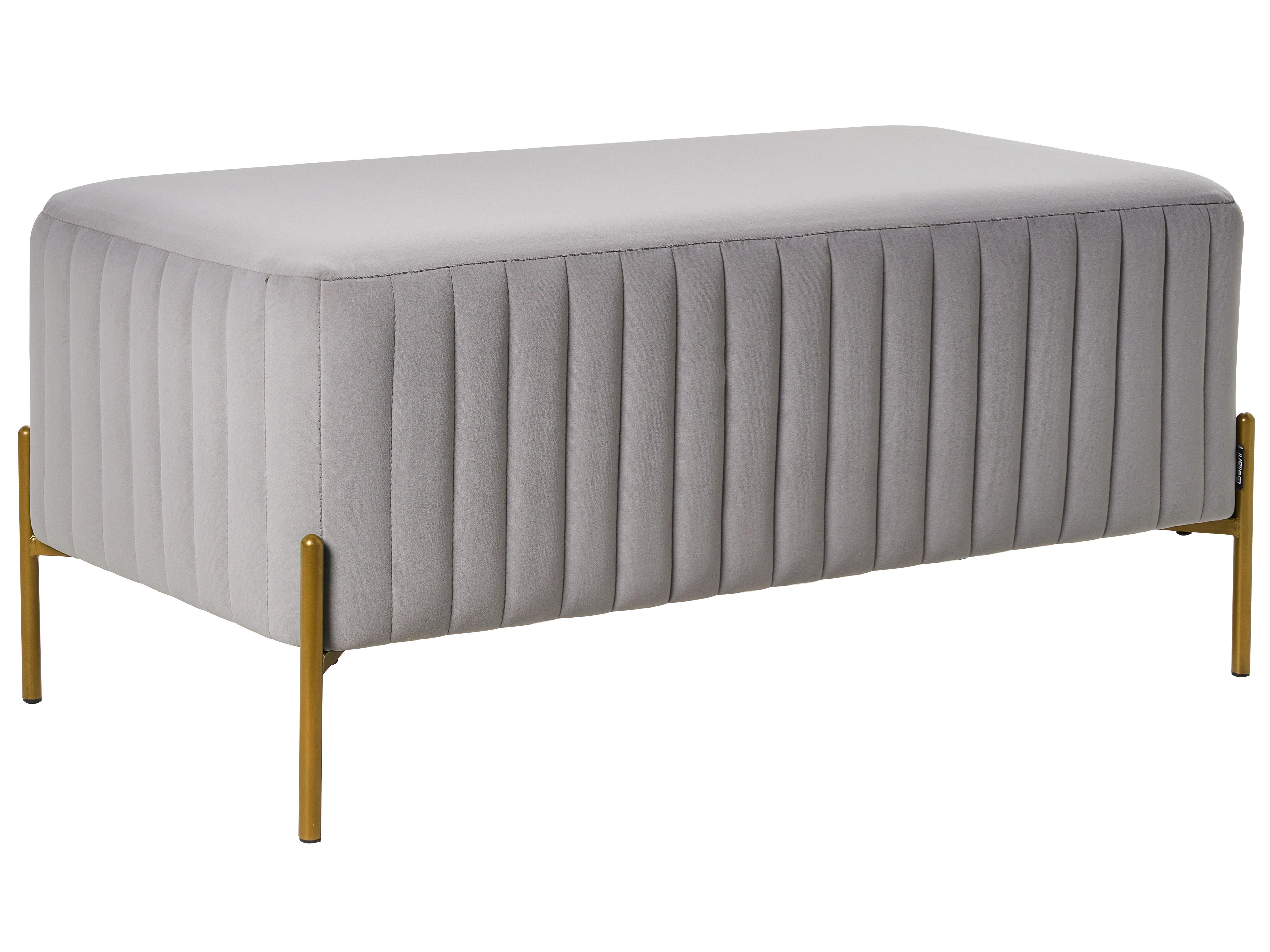 Footstool UTAH Velvet Grey
