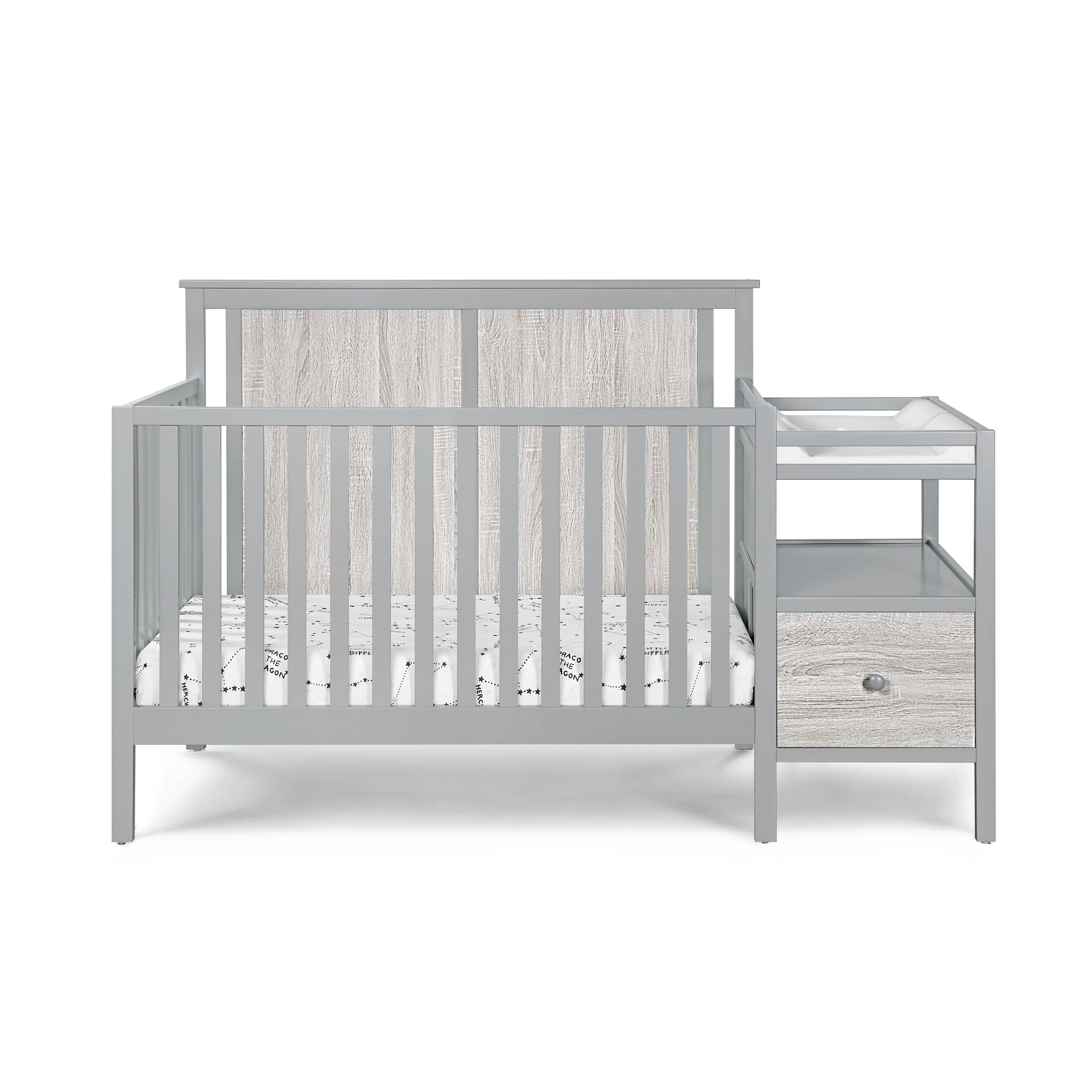 Connelly 4-in-1 Crib and Changer Combo Gray/Rockport Gray - Grey