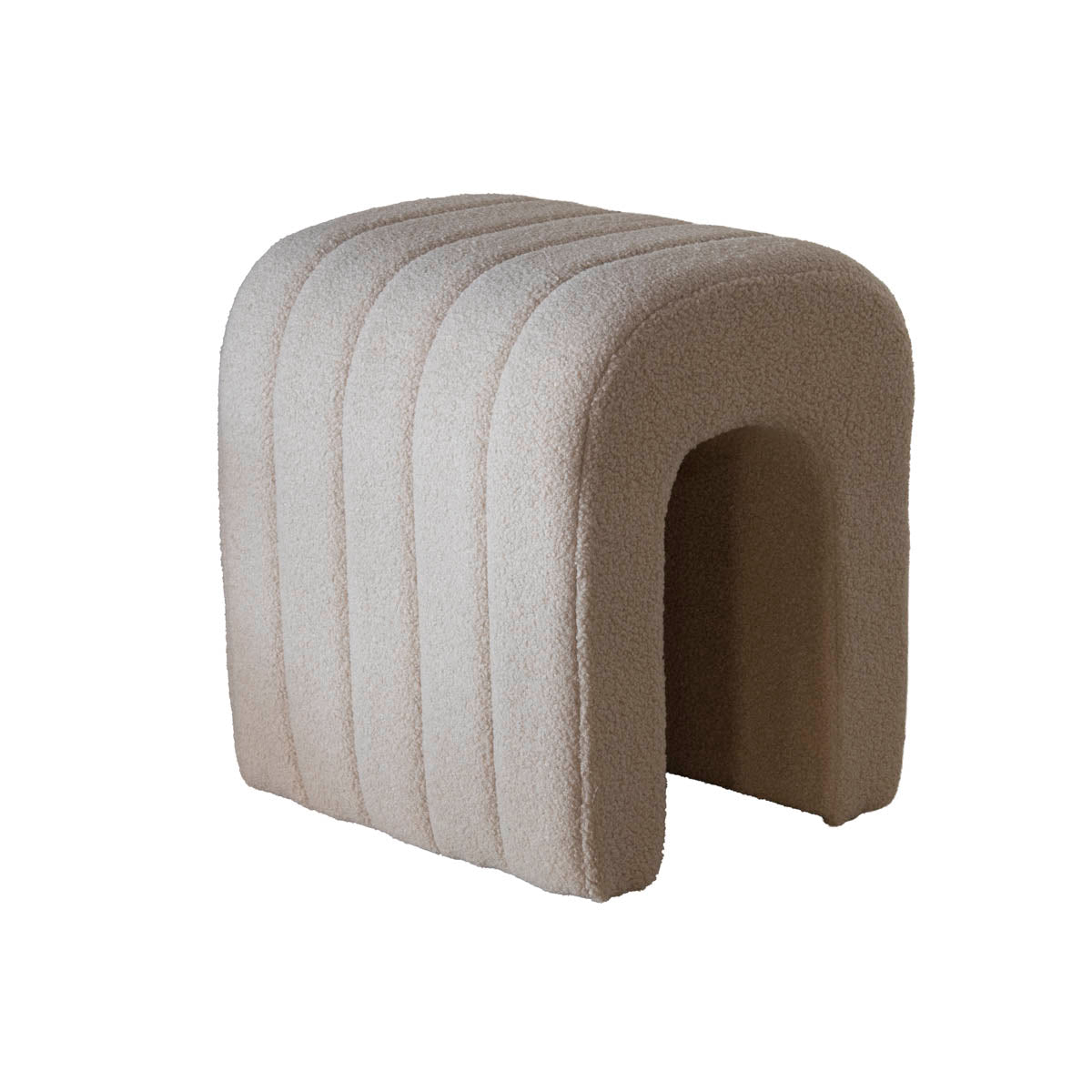 Giga Meubel Poef Sera - Taupe - Bouclé - 41x38x45cm
