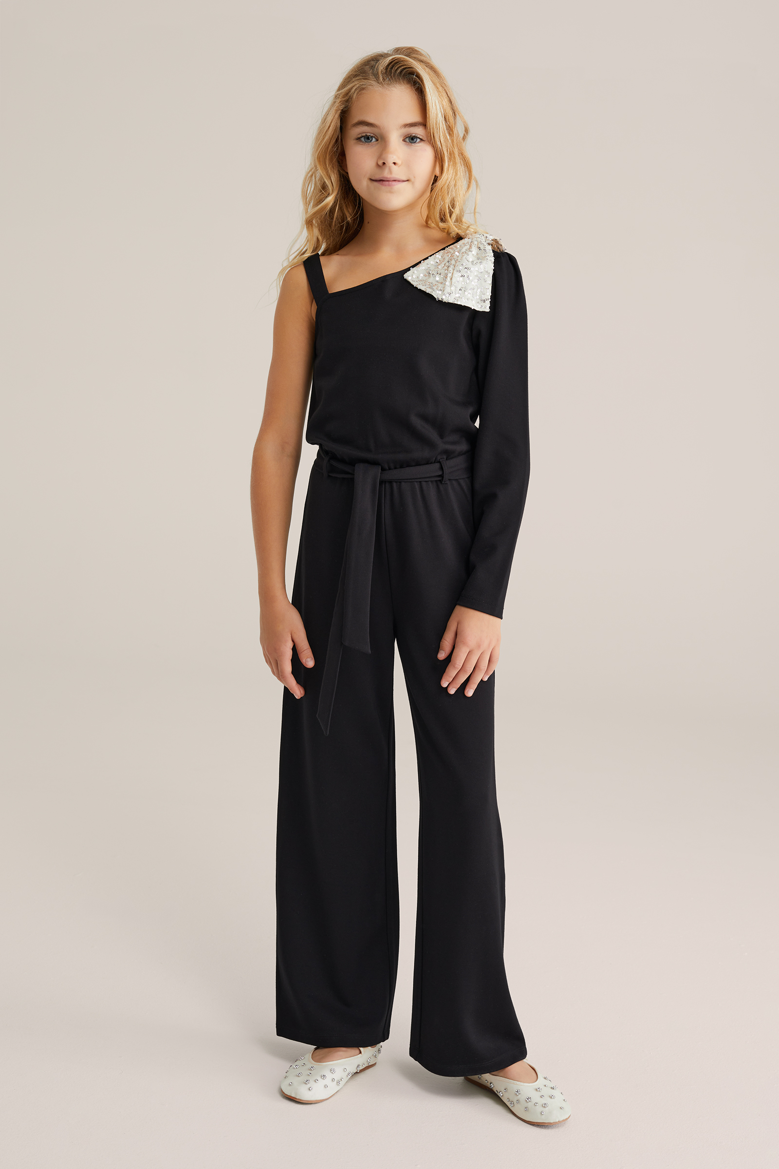 Meisjes one-shoulder jumpsuit