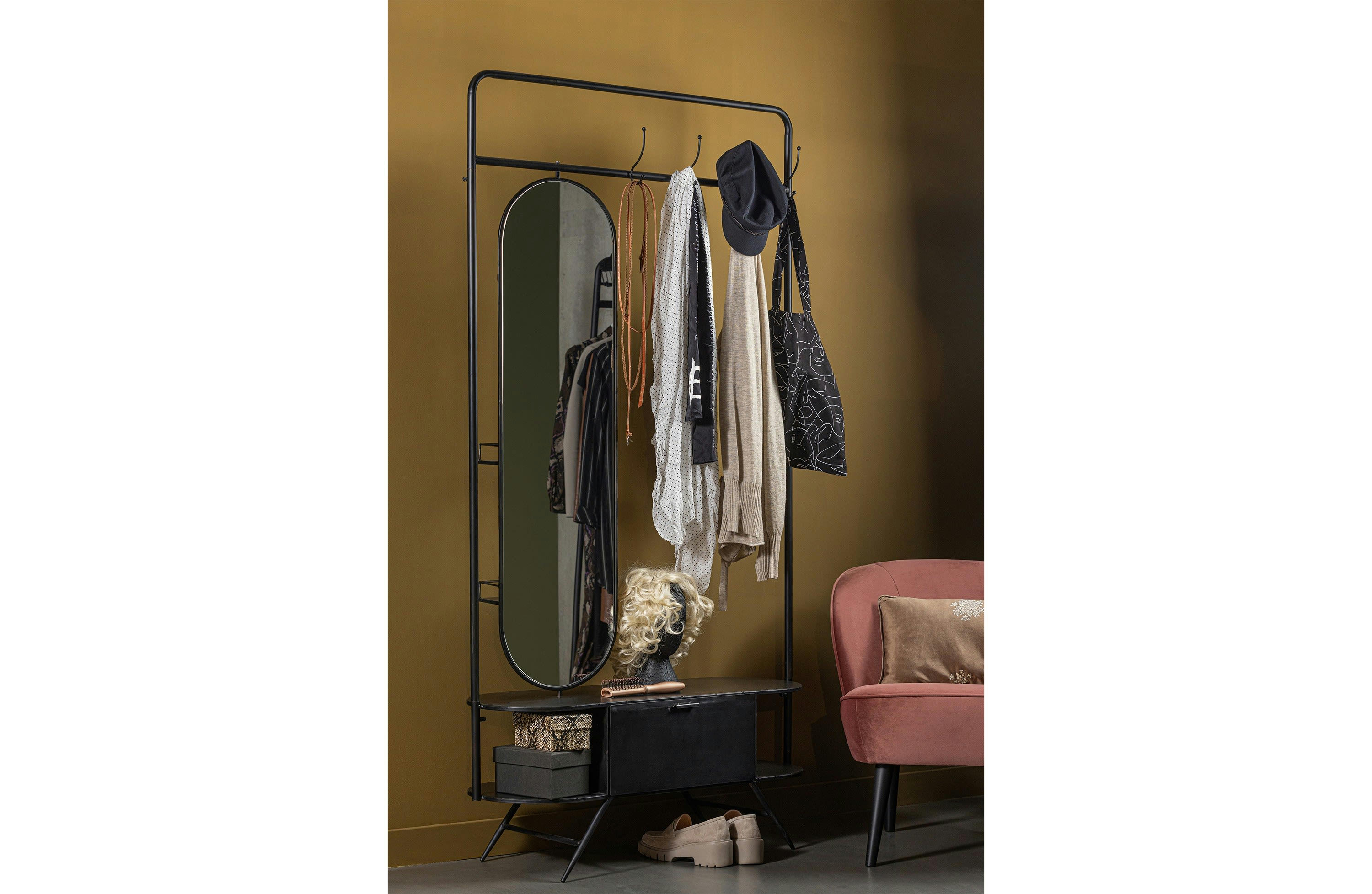 RINK - Porte-manteau tournant en métal noir