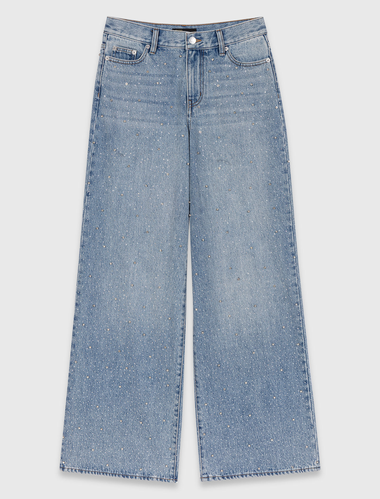 Jean large avec strass all over